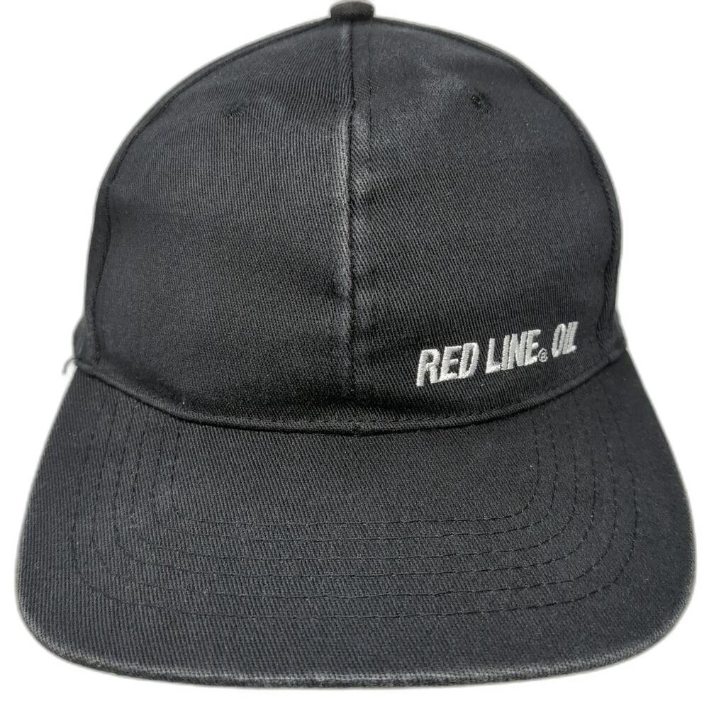 Red Line Oil Snapback Hat Black One Size Embroidered Automotive Performance